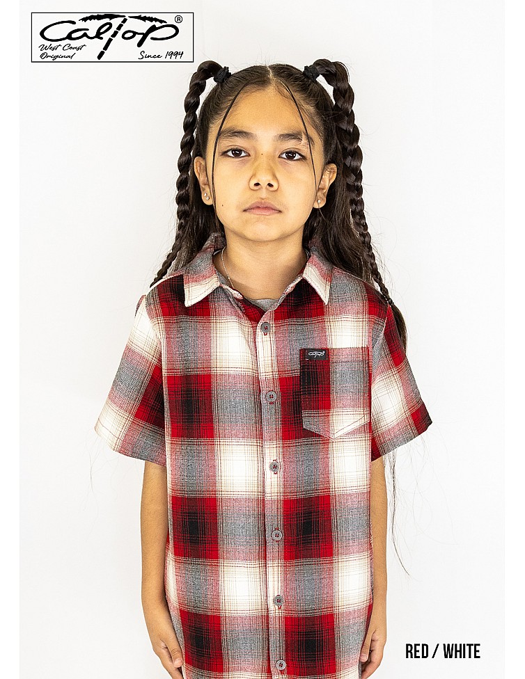 KS001 S/S PLAID : RED-WHiTE